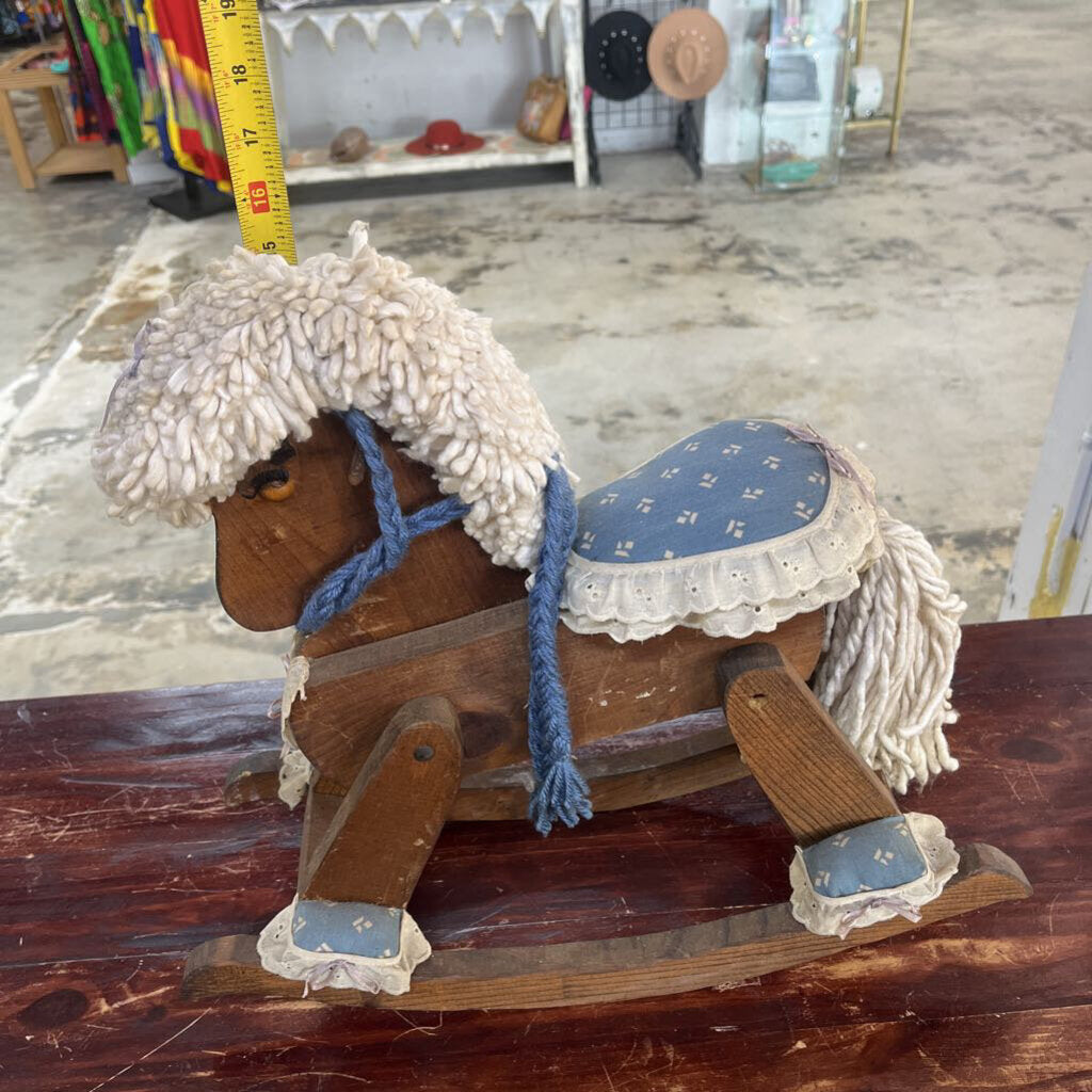 VINTAGE CUSTOM MADE WOODEN ROCKING HORSE