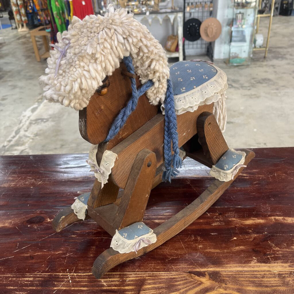 VINTAGE CUSTOM MADE WOODEN ROCKING HORSE