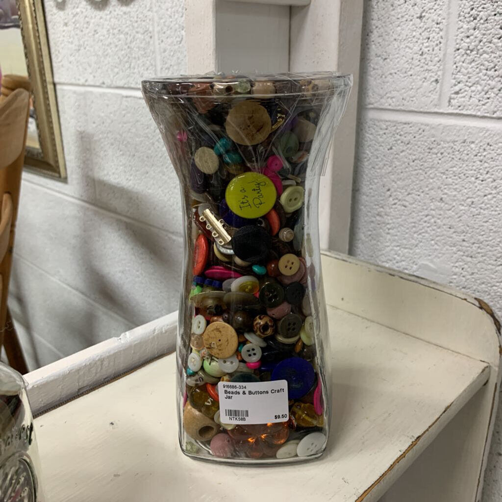 BEADS & BUTTONS CRAFT JAR