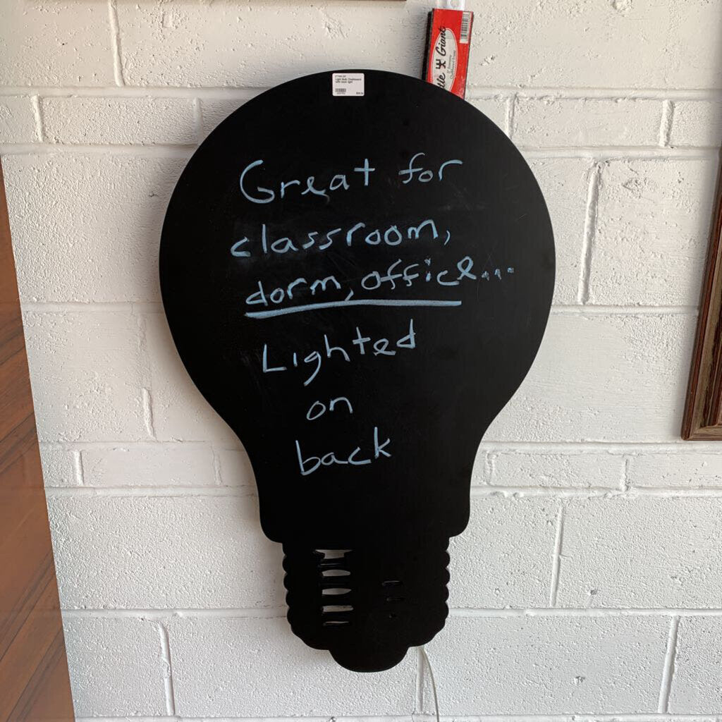 Light Bulb Chalkboard with back light