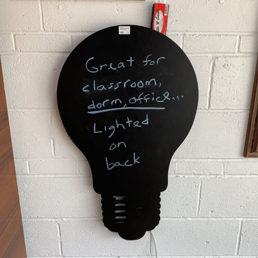 LIGHT BULB CHALKBOARD WITH BACK LIGHT