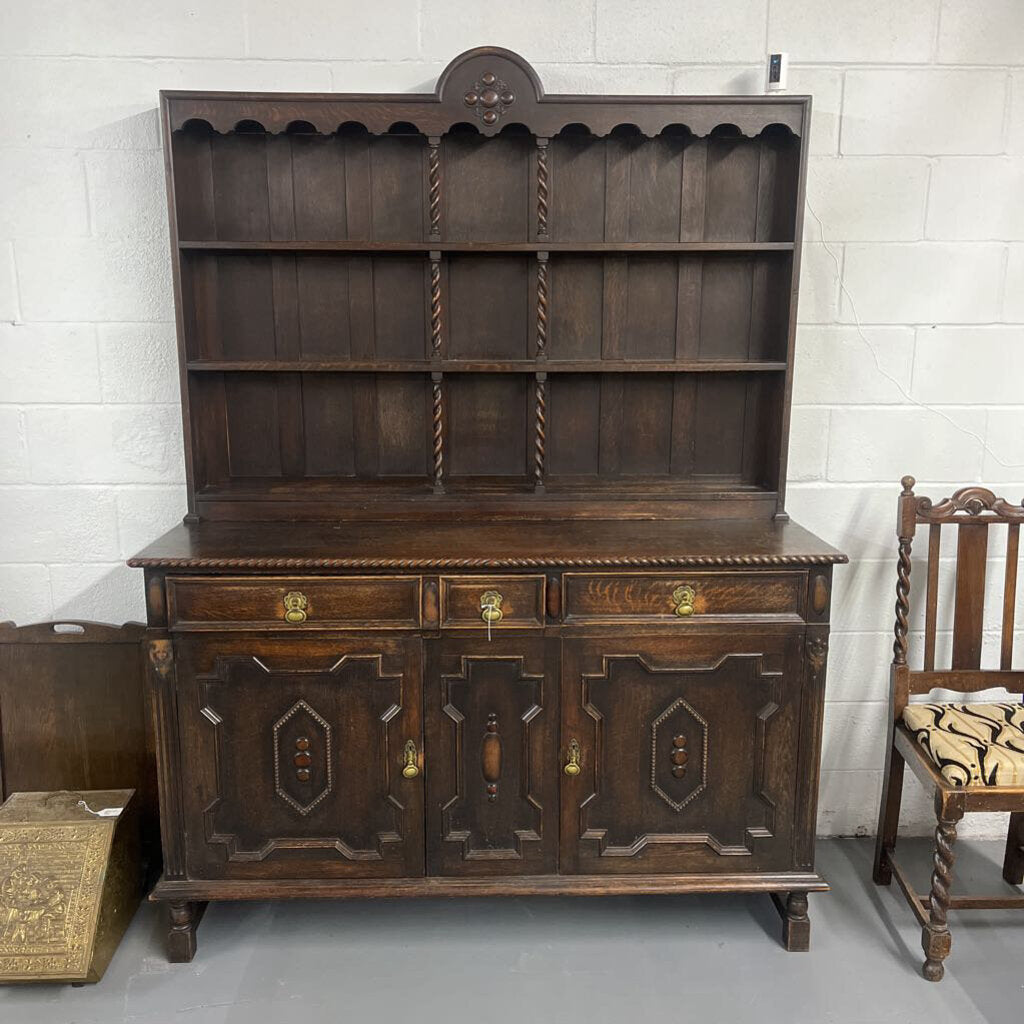 17th Century Antique Oak Wood Sideboard