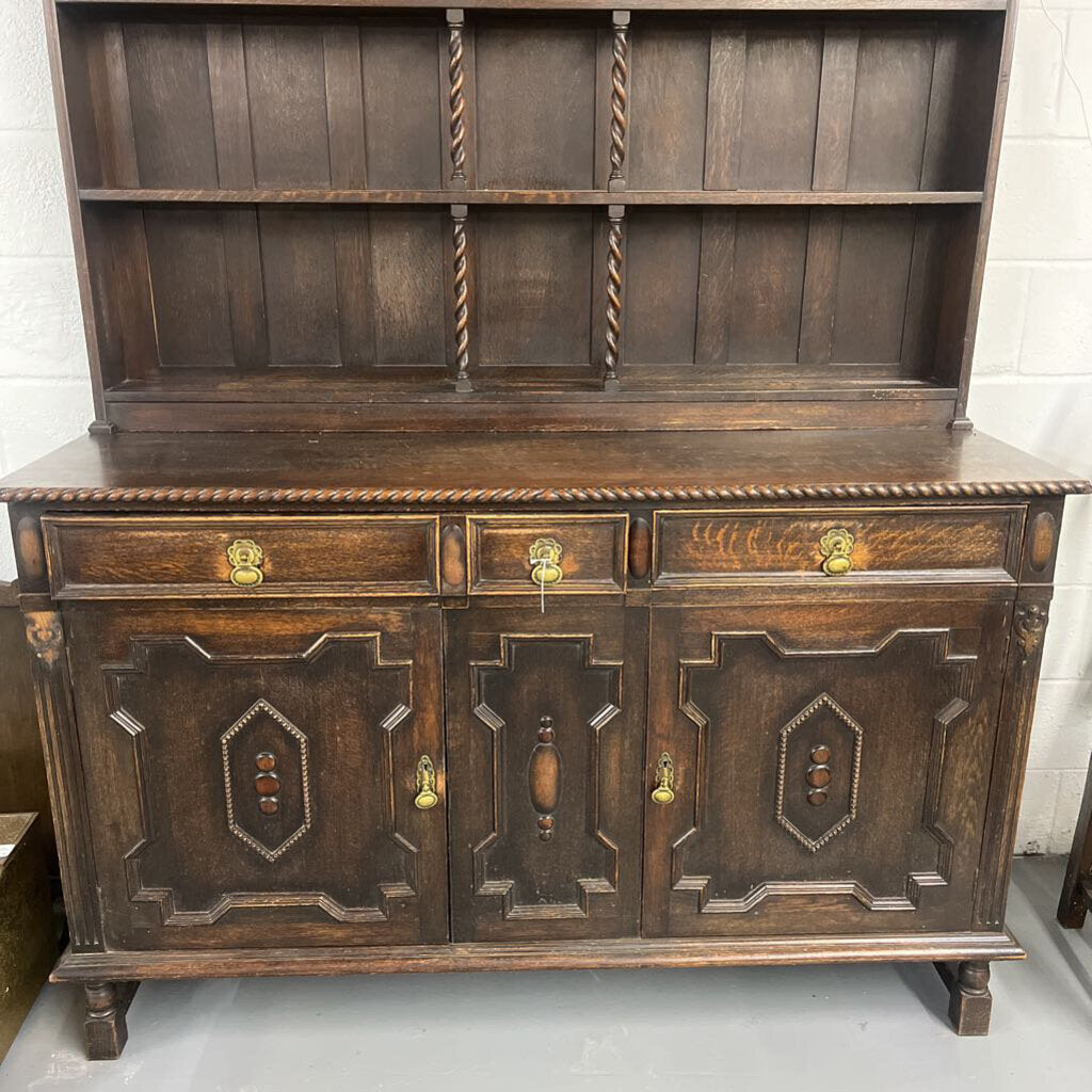17th Century Antique Oak Wood Sideboard