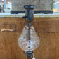 Antique Etched Crystal Silvertone Marble Lamp