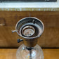 Antique Etched Crystal Silvertone Marble Lamp
