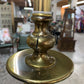 Pair MCM Flying Saucer Steffiel Torchiere Enamel & Brass Lamps Milk Glass Globes