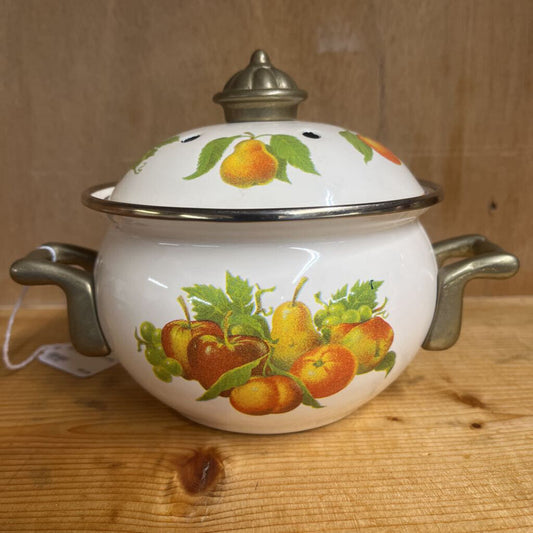 Thriftique Marketplace-MINI ENAMEL SIMMERING POT WITH LID