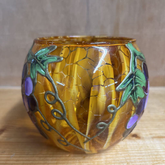 Hand Painted Grape Design Vase