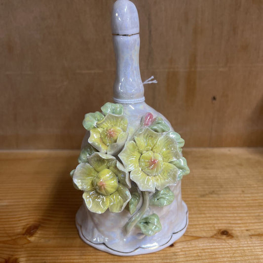 PORCELAIN CERAMIC YELLOW FLOWER BELL