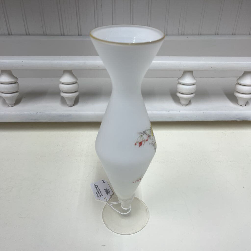 VINTAGE FROSTED SATIN SPARROW BUD VASE