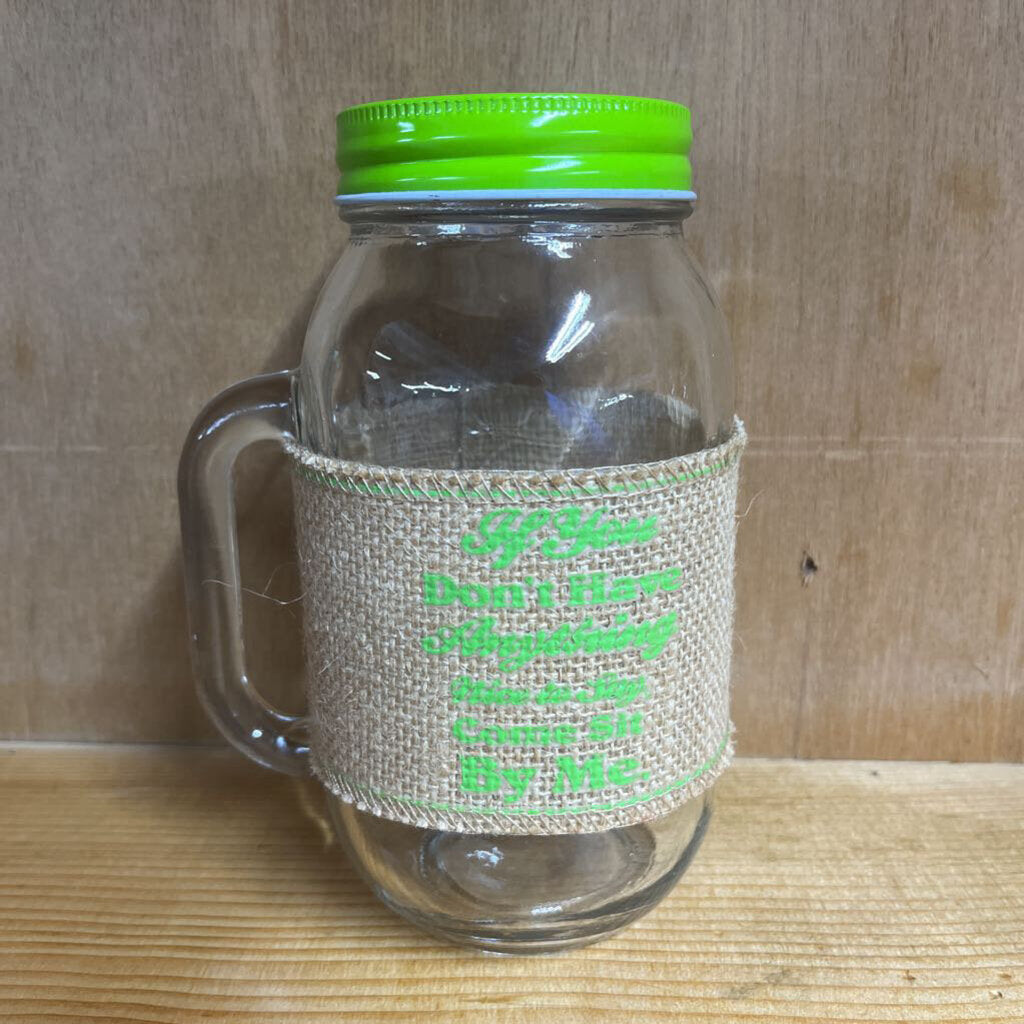4 PC MASON JAR MUGS WITH LIDS
