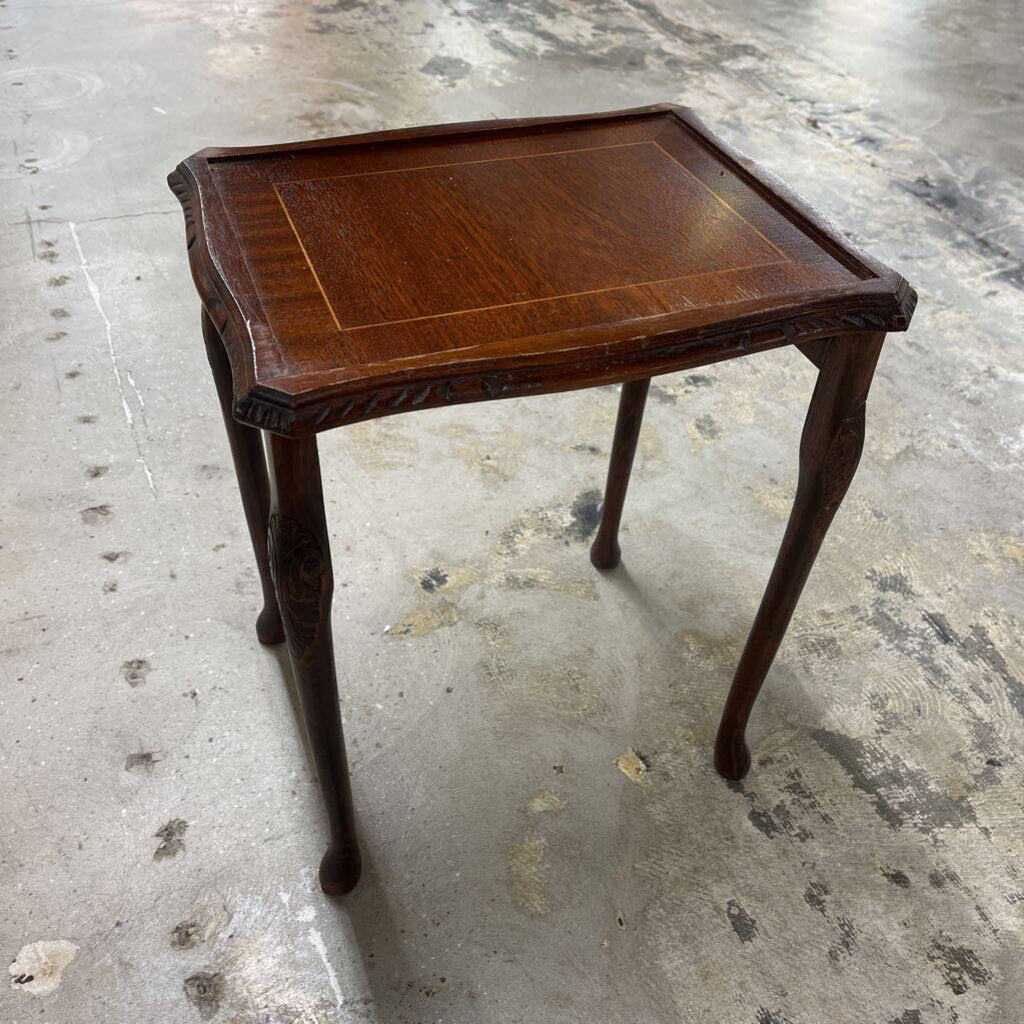 ANTIQUE WOOD 3PC NESTING TABLES SET - PLEASE READ DESCRIPTION