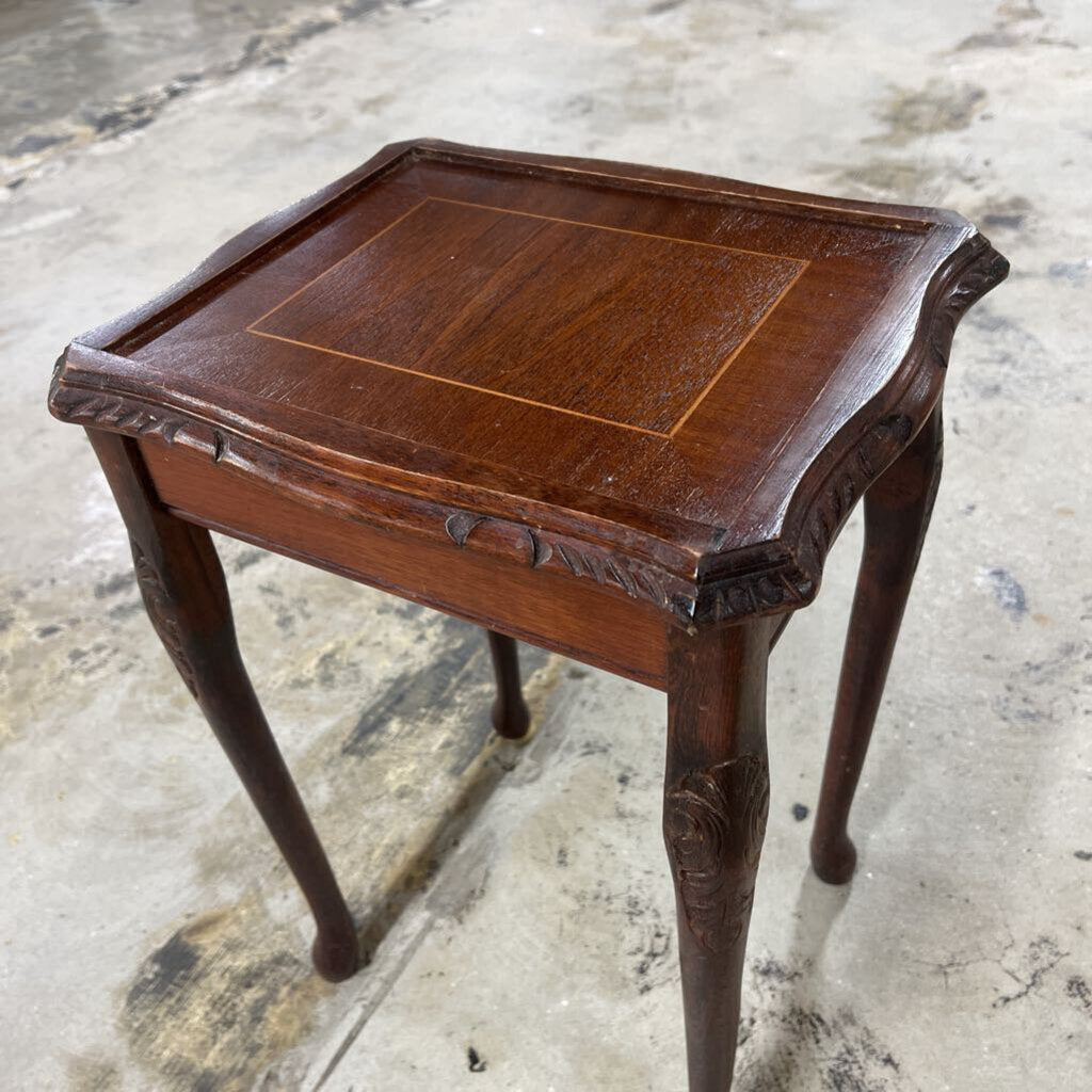 ANTIQUE WOOD 3PC NESTING TABLES SET - PLEASE READ DESCRIPTION