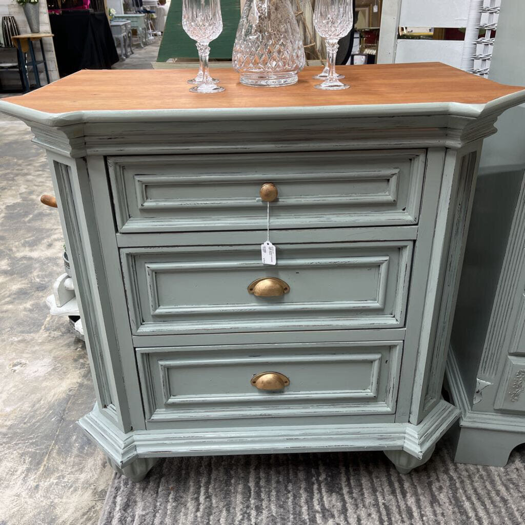 Thriftique Marketplace-SAGE GREEN 3 DRAWER NIGHT STAND