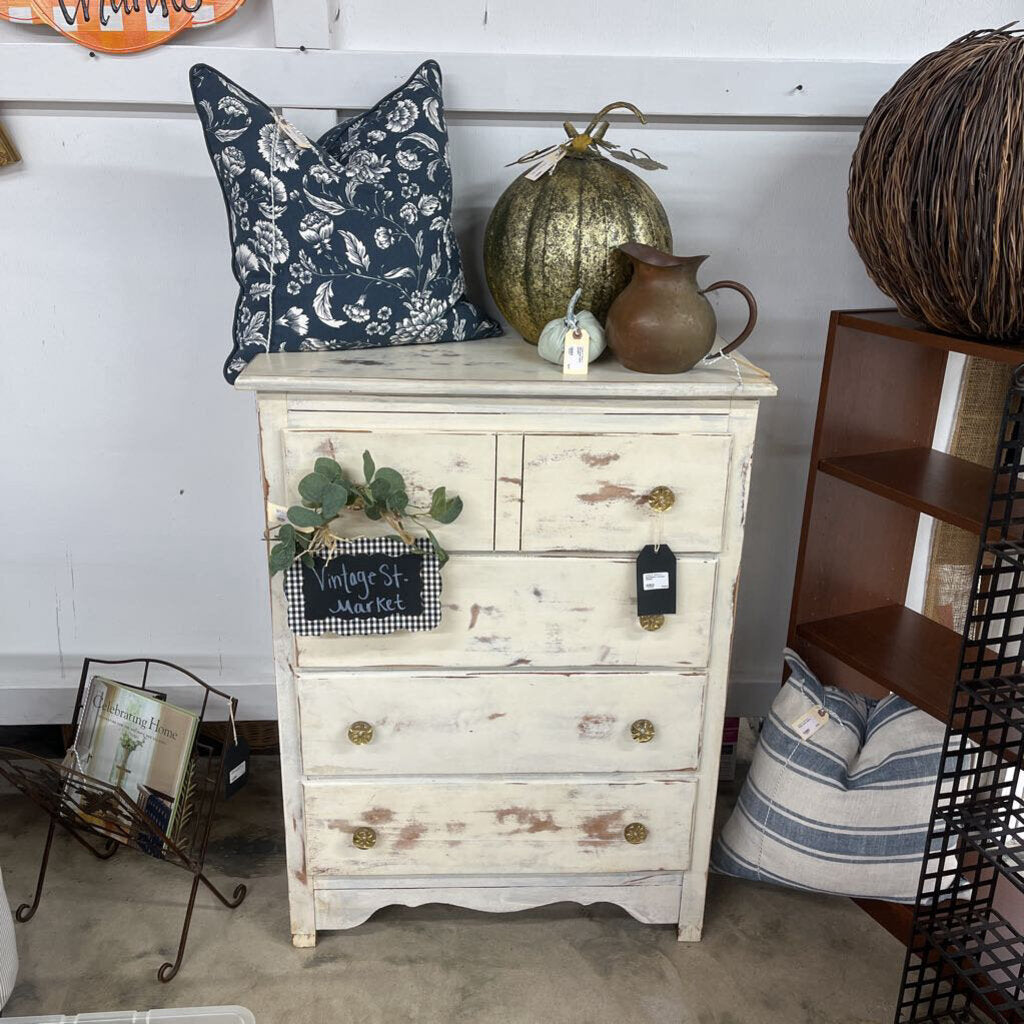 Thriftique Marketplace-DISTRESSED 4 DRAWER DRESSER