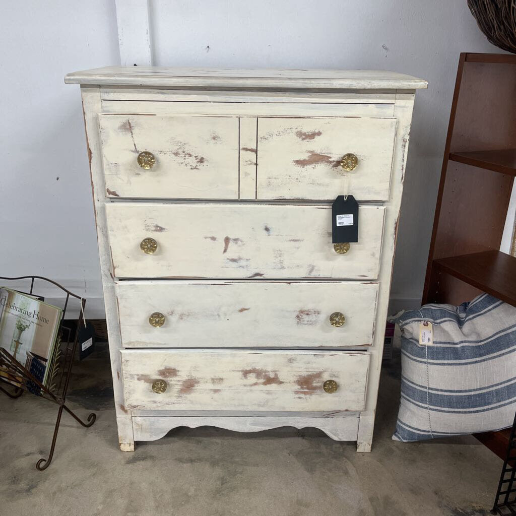 Thriftique Marketplace-DISTRESSED 4 DRAWER DRESSER