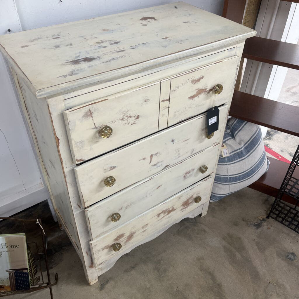 Thriftique Marketplace-DISTRESSED 4 DRAWER DRESSER