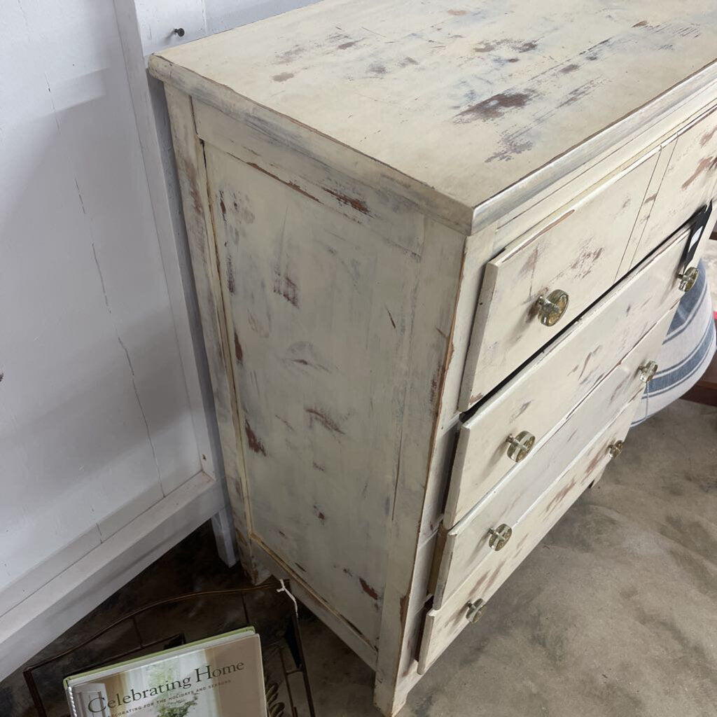 Thriftique Marketplace-DISTRESSED 4 DRAWER DRESSER