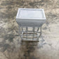 WHITE WICKER TRAY TABLE