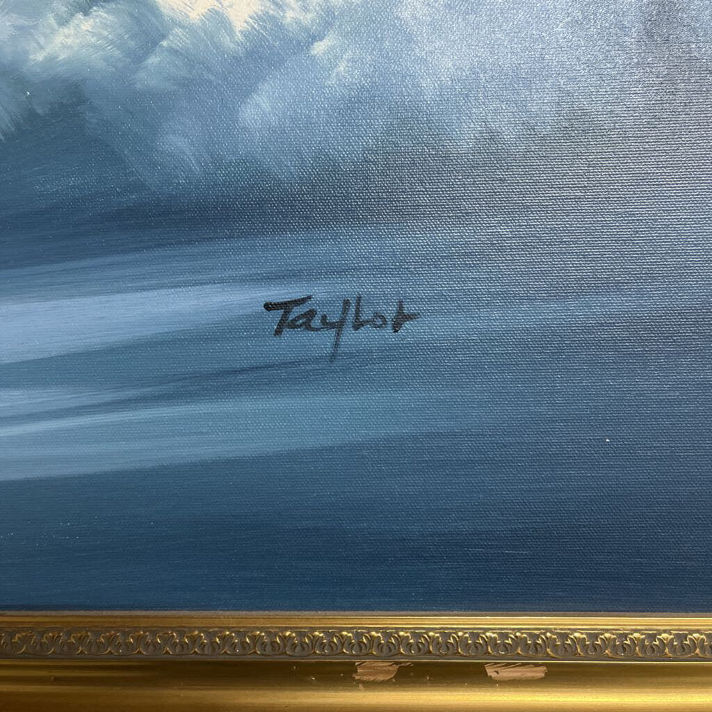 FRAMED OCEAN PAINTING SIGNED TAYLOR