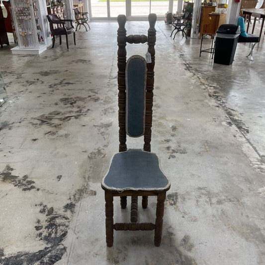 OLD BLUE VALET/PRAYER CHAIR (AS IS)