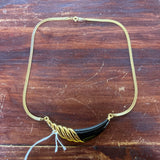 Vintage Black Enamel Bib Necklace