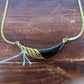 VINTAGE BLACK ENAMEL BIB NECKLACE