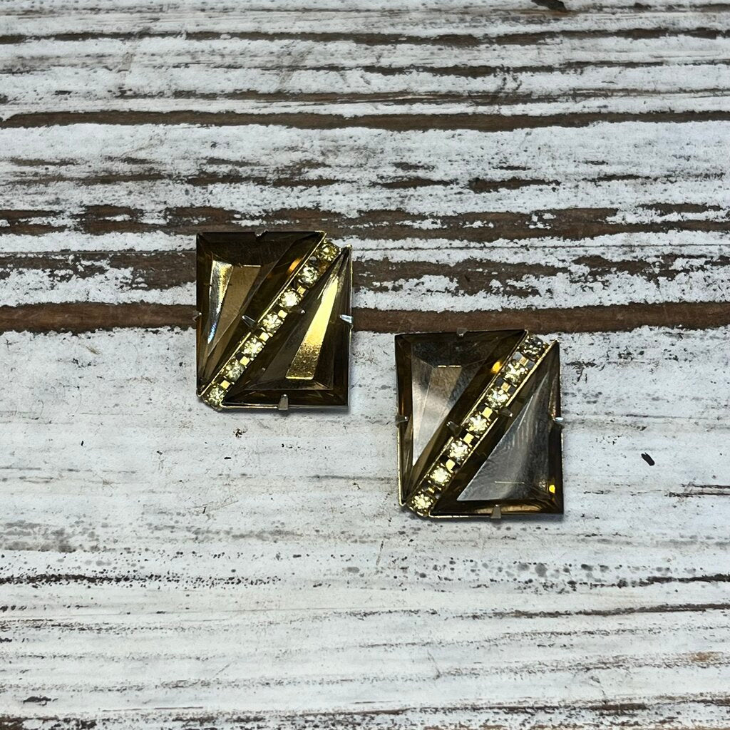 VINTAGE TOPEZ CLIP EARRINGS
