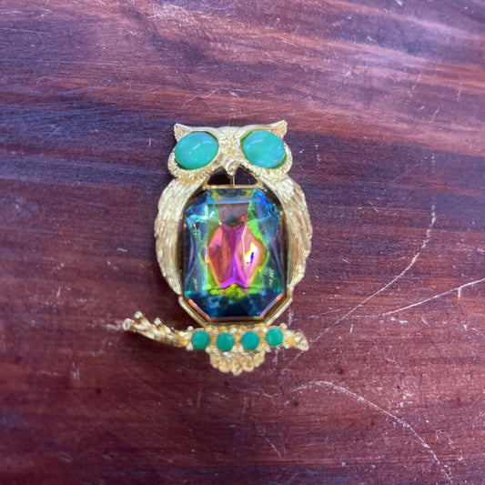 RTD SC WATERMELON OWL BROOCH