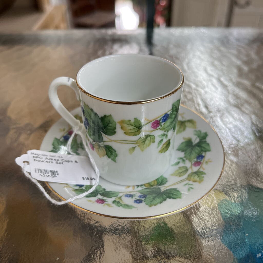 8PC ADREA CUPS & SAUCERS SET