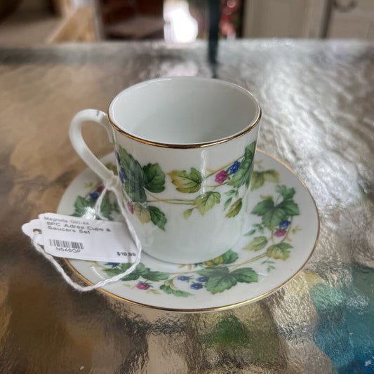 8PC ADREA CUPS & SAUCERS SET