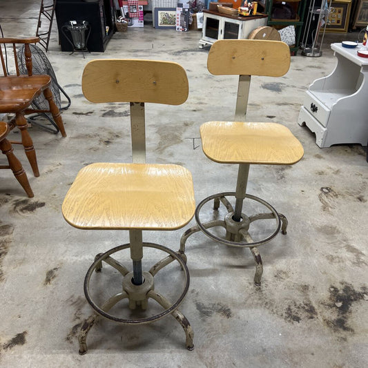 Rustic Pair Industrial Agusto Drafting Stools