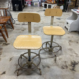 Rustic Pair Industrial Agusto Drafting Stools