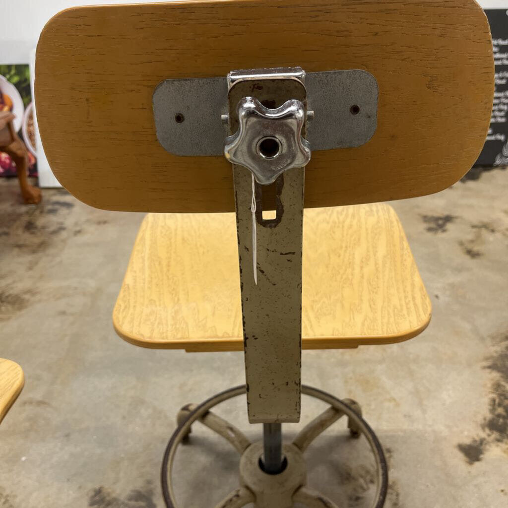 RUSTIC PAIR INDUSTRIAL AGUSTO DRAFTING STOOLS