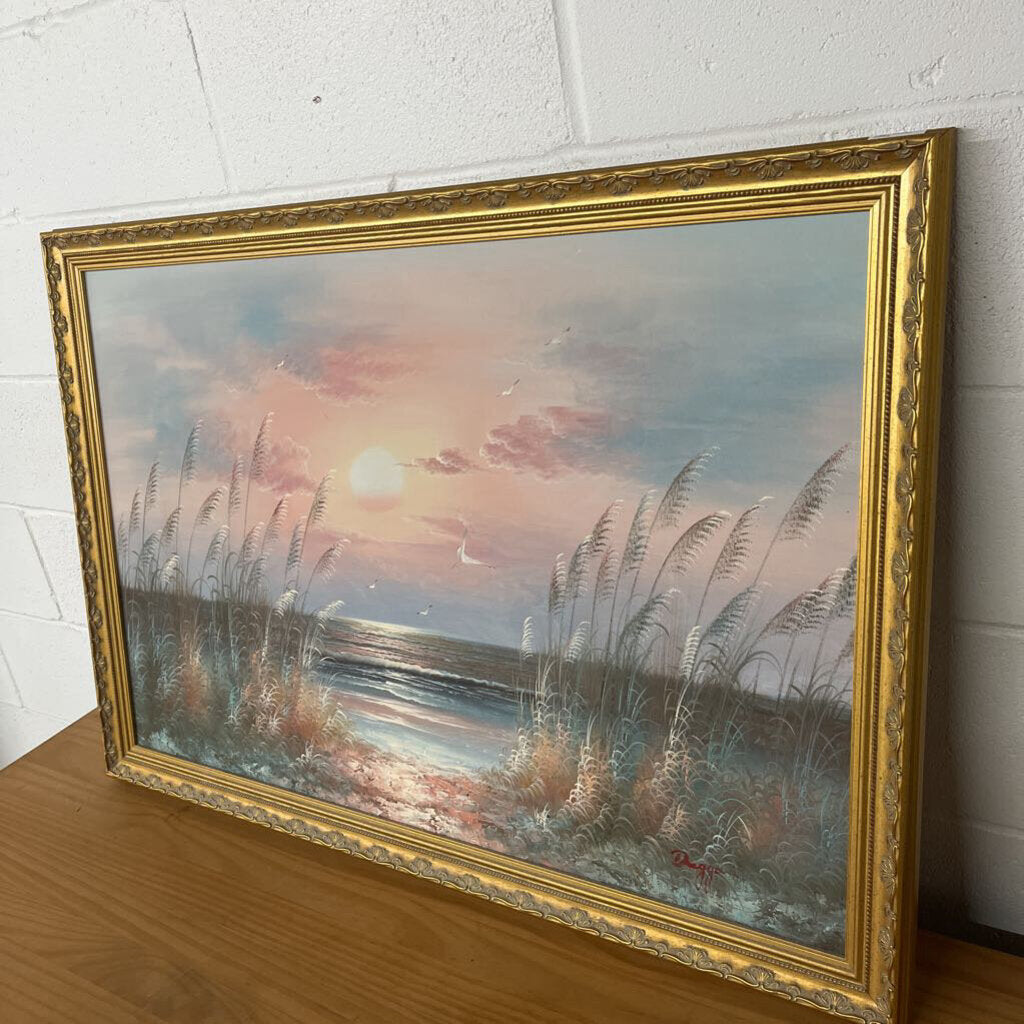 LARGE SIGNED BERNARD DUGGAN SEASCAPE PAINTING 37.5"X27"