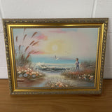 Signed Crane Painting