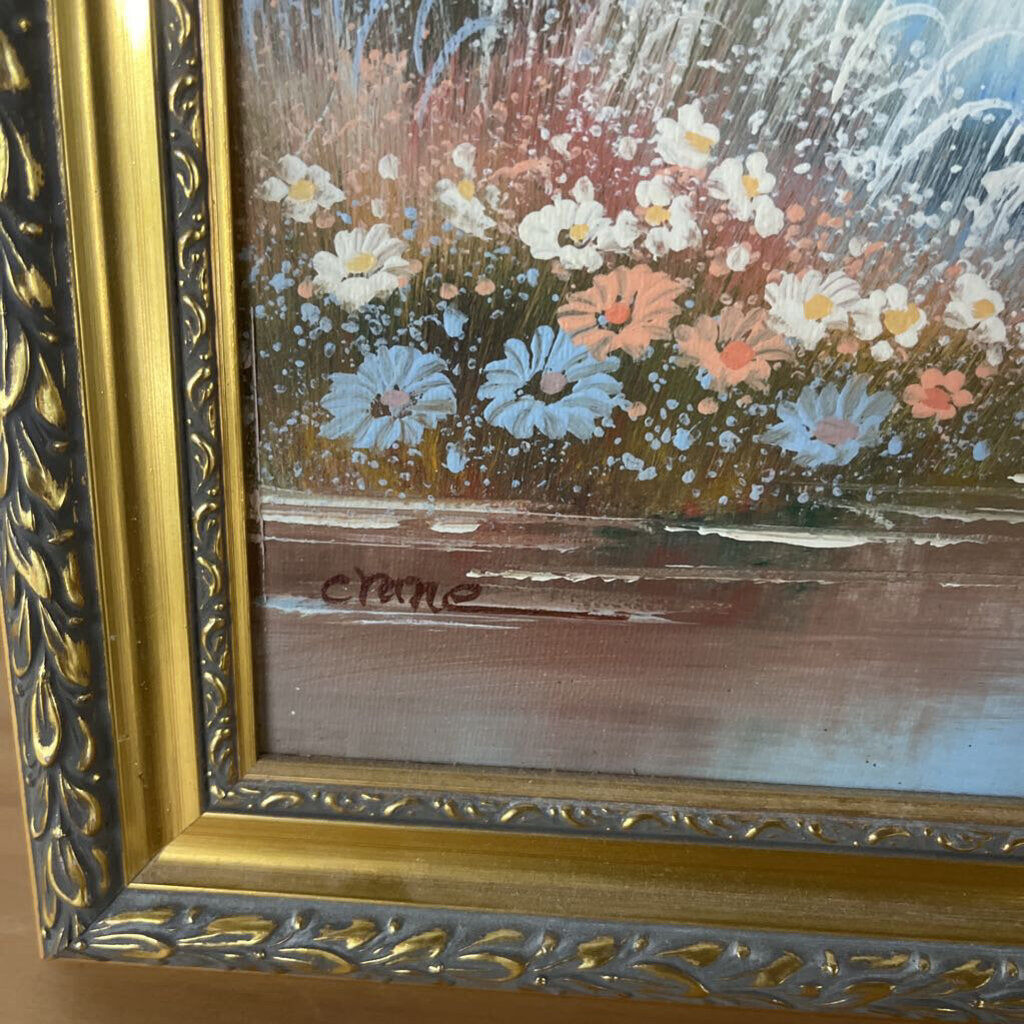 Signed Crane Painting