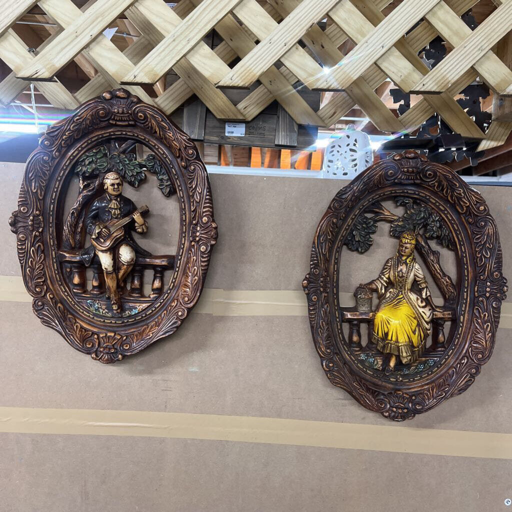 PAIR OF VICTORIAN WALL PLAQUES