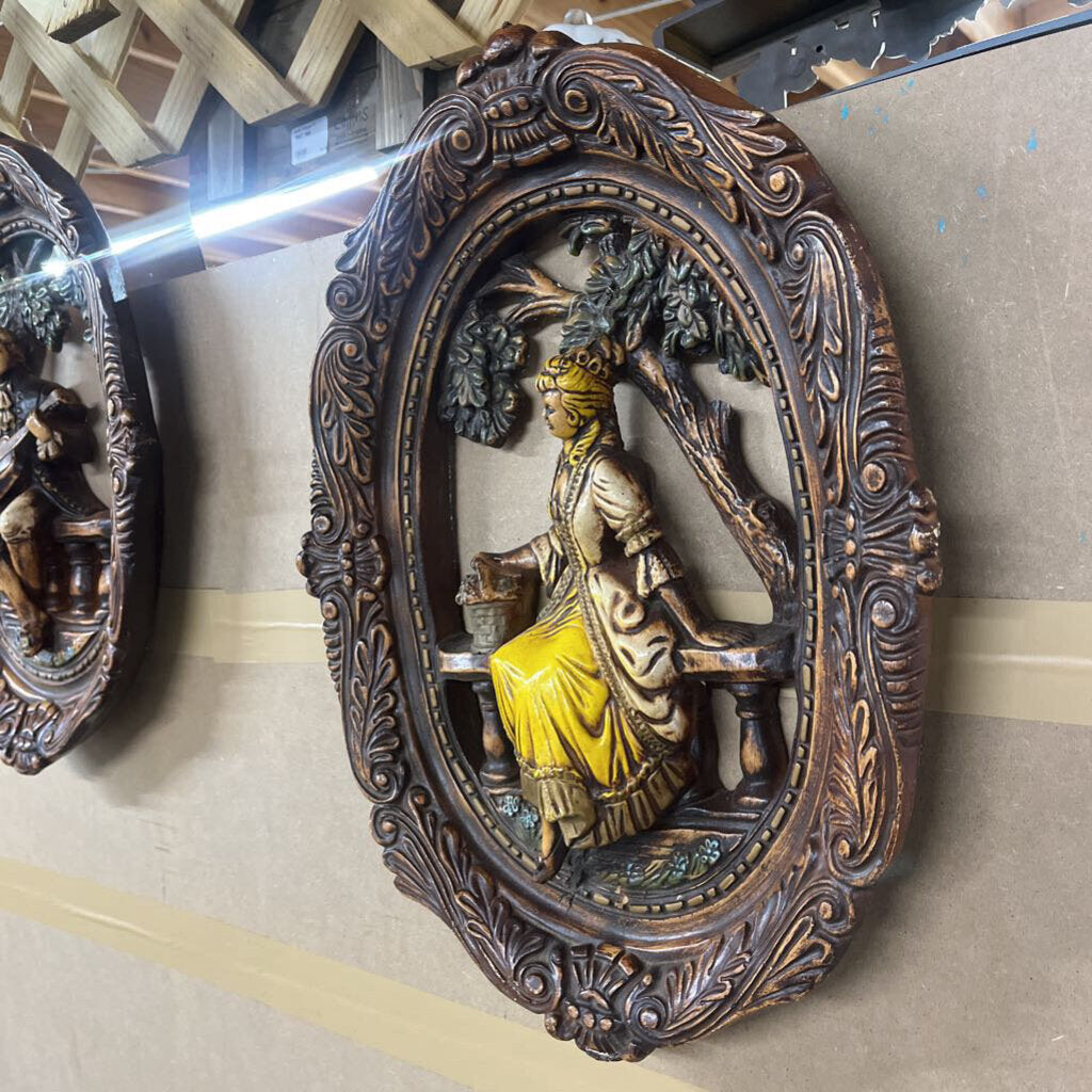 PAIR OF VICTORIAN WALL PLAQUES