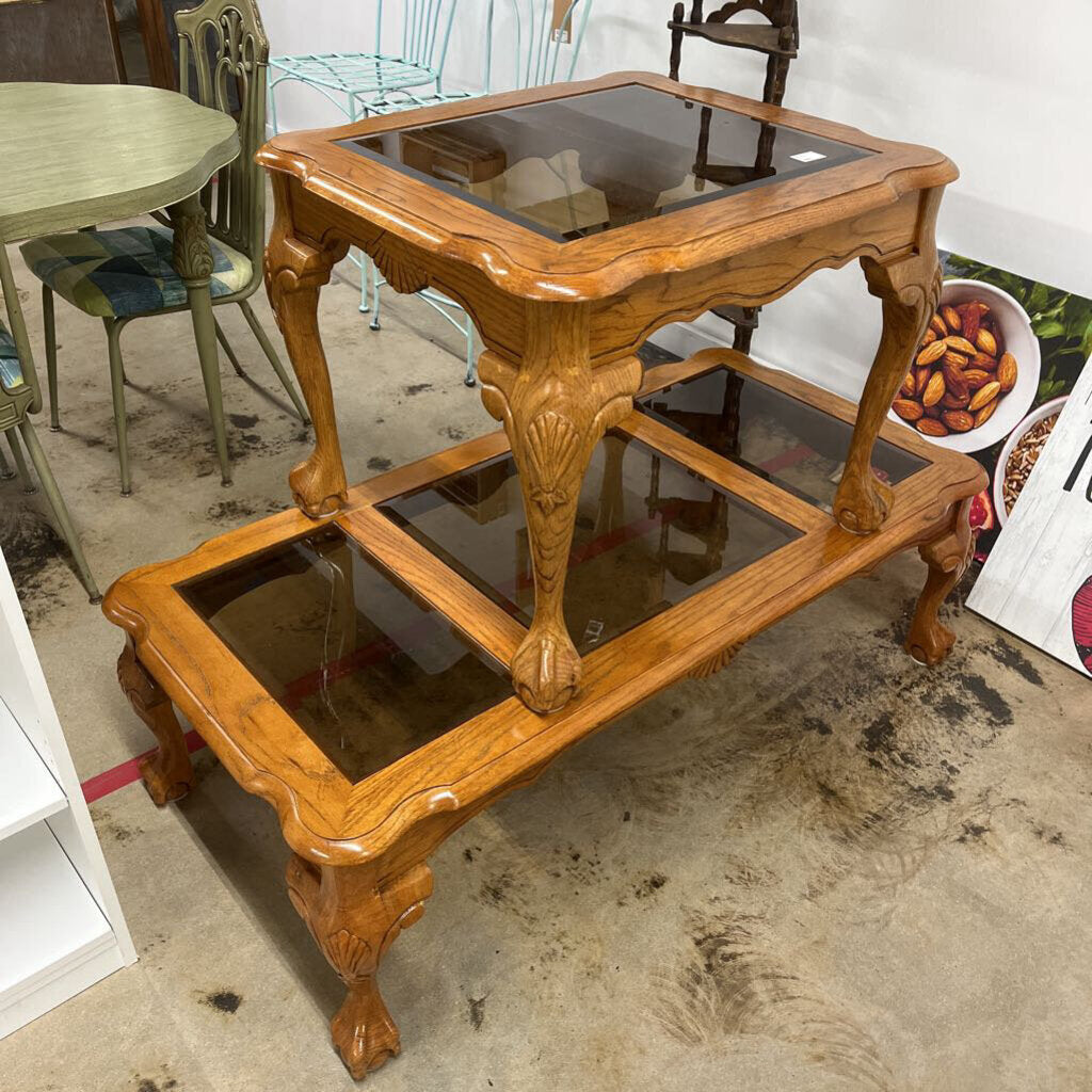 2PC OAK COFFEE & END TABLE SET