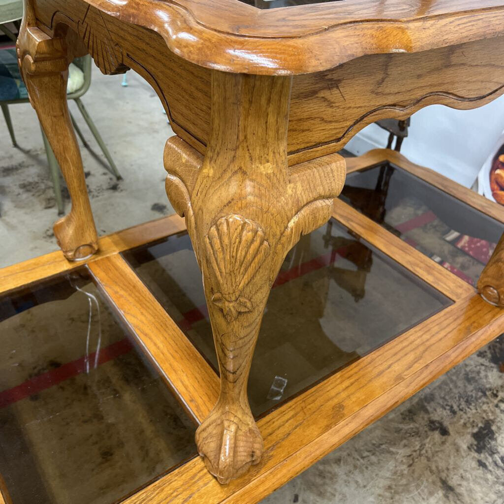 2PC OAK COFFEE & END TABLE SET