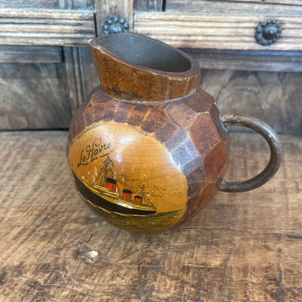 WOODEN SOUVENIR PITCHER