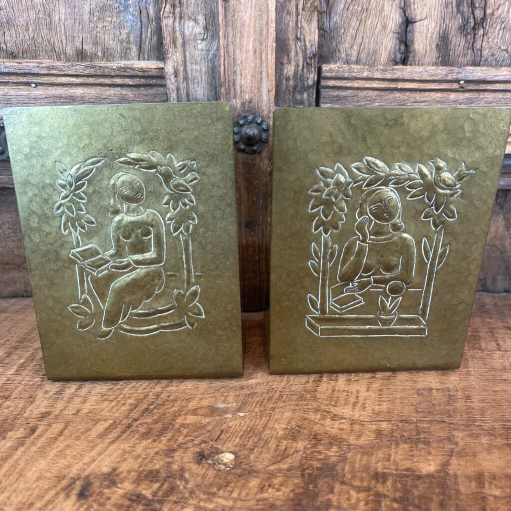 BRASS BOOK ENDS-Thriftique Marketplace