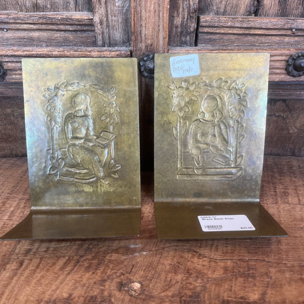 BRASS BOOK ENDS-Thriftique Marketplace