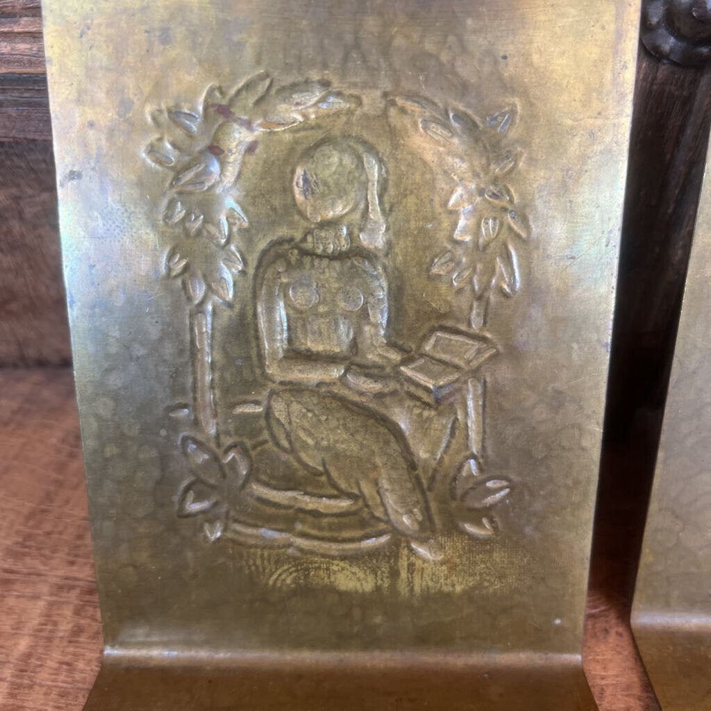 BRASS BOOK ENDS-Thriftique Marketplace