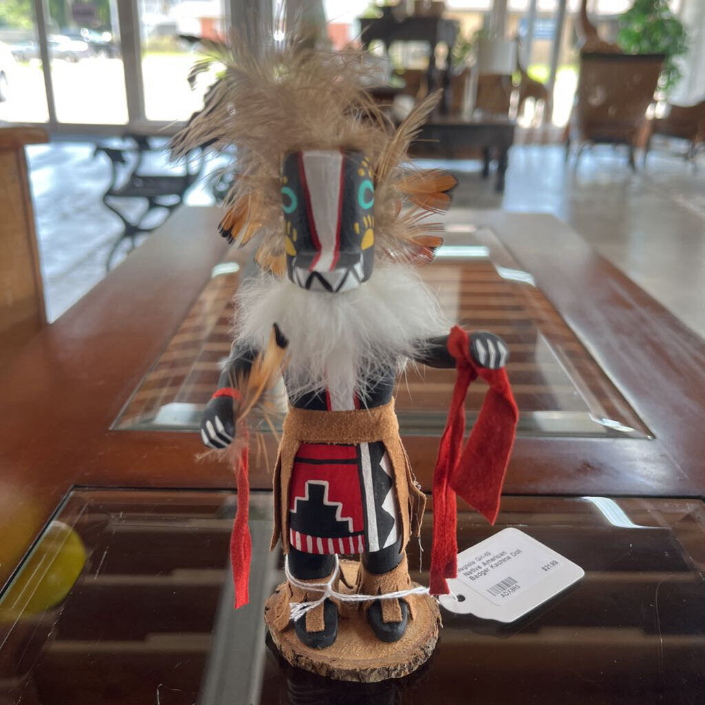 NATIVE AMERICAN BADGER KACHINA DOLL-Thriftique Marketplace