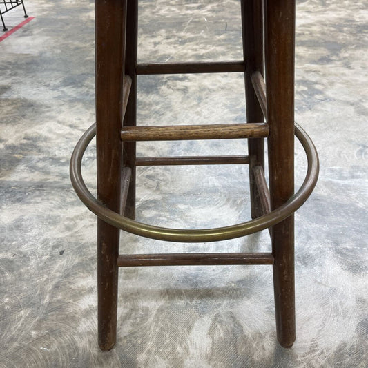 Old Dorylyn MCM Wood Swivel Stool