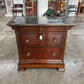 BASSET STONE TOP SIDE TABLE/NIGHTSTAND