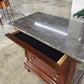 BASSET STONE TOP SIDE TABLE/NIGHTSTAND