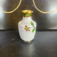 OLD SMALL WHITE CLOISONNE BRASS VASE